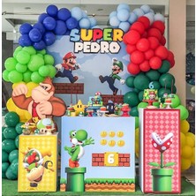 Meri Parti Mario Doğum Günü Balon Renkleri Mario Doğum Günü Balon Konsept ve Zinciri