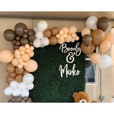 Meri Parti Karamel Tonlarda Pastel Balon ve 5 Metre Balon Zinciri