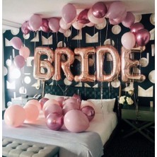 Meri Parti Brıde 100 cm Rose Gold Balon Brıde Balon Set Pembe Lateks ve Pembe Krom Balon Brıde Konsept