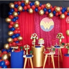 Meri Parti Krom Gold Metalik Mavi Metalik Kırmızı Balon Konsept Balon Zincir