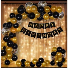 Meri Parti Happy Bırthday Banner ve Doğum Günü Balon ve Balon Zincir Set