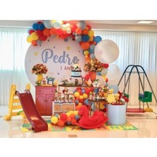 Meri Parti 100 Adet Konsept Renkler Metalik Balon ve Balon Zinciri Parti