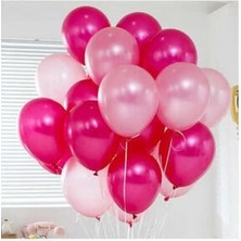 Meri Parti  50 Adet Metalik Sedefli (Pembe - Fuşya Karışık) Uçan Balon