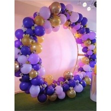 Meri Parti Mor Lila Gold Renklerde Özel Gün Konsept Balon Zinciri