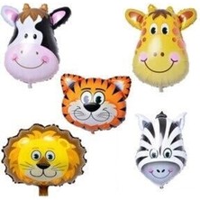 Meri Parti Safari Hayvan Kafa Folyo Balon Seti 5 Lı