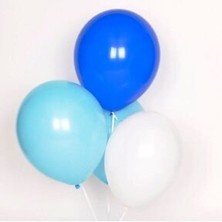 Meri Parti 30 Adet Metalik Balon (Beyaz - Mavi - Mint Yeşil Karışık) Balon