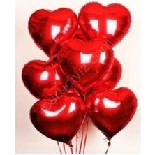 Meri Parti Kalp Folyo Balon 40 cm 10 Adet Kalp Folyo Balon Seti Kalpli Balon Folyo 40 cm 10 Adet