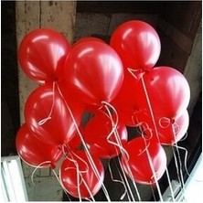 Meri Parti 25 Adet Metalik Balon - Kaliteli Kırmızı Renk Uçan Balon