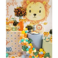 Meri Parti Aslan Parti Konsept 100 Adet Metalik Balon ve Balon Zinciri