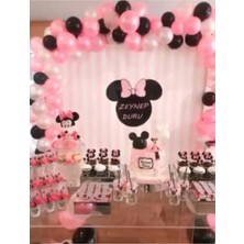 Meri Parti Minnie Mouse Balon Minnie Mouse Konsept Balon ve Şerit Zincir