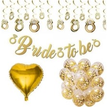 Meri Parti Altın Renk Bride To Be Set Bekarlığa Veda Konsept