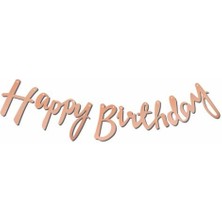 Meri Parti Kaligrafi Banner Rose Happy Birthday Parti Süslemeleri Doğum Günü