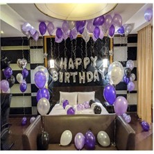 Meri Parti  Meri Parti Doğum Günü Seti Mor Lila Konsept Happy Bırthday Set