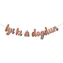 Meri Parti Kaligrafi Banner Rose Iyiki Doğdun Parti Süslemeleri Doğum Günü