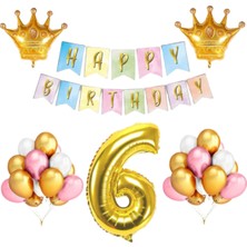 Meri Parti 6 Yaş Taç Folyo Balon