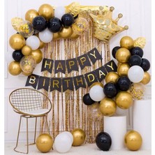 Meri Parti  Kral Taçlı Doğum Günü Seti Happy Bırthday