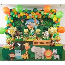 Meri Parti 100 Adet Konsept Renkler Balon ve Balon Zinciri Doğum Günü Parti Konsept