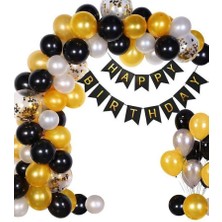 Meri Parti Happy Bırthday Banner - Balon ve Balon Zincir Seti