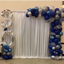 Meri Parti Doğum Günü Konsept Balon Zincir Set Yaş Folyo Balon