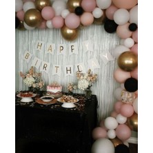 Meri Parti Happy Bırthday Banner - Balon ve Balon Zinciri Set