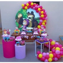 Meri Parti Maşa ve Koca Ayı Konsept Balon Zincir