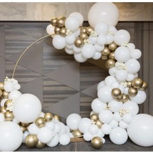 Meri Parti Gold Krom Beyaz Balon Zincir Set