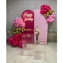 Meri Parti 100 Adet Pembe Fuşya Gold Krom Balon Kız Çocuk Genç Doğum Günü Parti Balon Zinciri