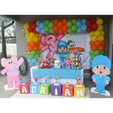 Meri Parti 100 Adet Pocoyo Konsept Renkleri Metalik Balon ve Balon Zinciri Parti