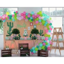 Meri Parti Konsept Parti 100 Adet Metalik Balon ve Balon Zinciri Yaz Konsept Parti Balon