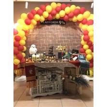 Meri Parti 100 Adet Sarı Kırmızı Balon Zincir Gryffindor Konsept Balon Zincir