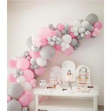 Meri Parti Pembe Gri Beyaz Balon Zincir