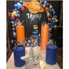 Meri Parti Uzay Balon Uzay Temalı Balon Zincir Set Uzay Konsept Parti Balon