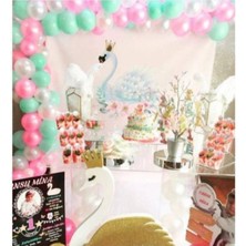 Meri Parti Flamingo Konsept Doğum Günü Balon ve Balon Zinciri Flamingo Parti Süslemeleri