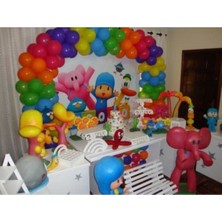 Meri Parti 100 Adet Pocoyo Konsept Metalik Balon ve Balon Zinciri Doğum Günü Parti Konsept