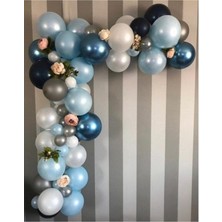 Meri Parti Krom Mavi Mavi Ton Özel Gün Konsept Balon Balon Zincir