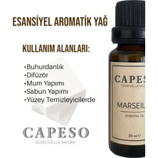 Capeso Marseille (Beyaz Sabun) Esansiyel Uçucu Yağ Saf Yoğun Koku Buhurdanlık Difüzör Esansı 20ML