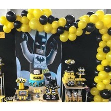Meri Parti Sarı Siyah Batman Konsepti 100 Adet Balon+Balon Zinciri 5 Metre