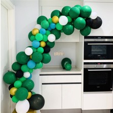 Meri Parti 100 Adet Safari Renkler Metalik Balon ve Zinciri Konsept Balon