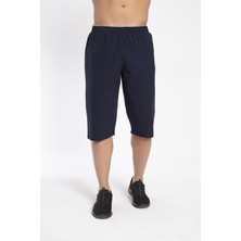 Crozwise Spor Lycra - Erkek Lacivert Likralı Spor Kapri - 8036-01