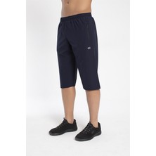Crozwise Spor Lycra - Erkek Lacivert Likralı Spor Kapri - 8036-01