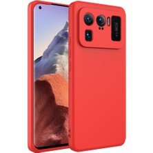 Dlrcase Xiaomi Mi 11 Ultra Kılıf Mara Lansman Silikon Mat Soft Içi Süet Kırmızı