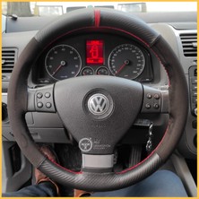 İmza Alcantara Oem Noktalı Kırmızı Yüzüklü Kırmızı Dikişli