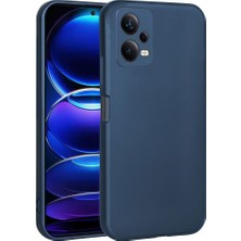 Smcase Xiaomi Redmi Note 12 5g Kılıf Premier Mat Silikon Renkli Lüx Korumalı Lacivert