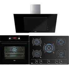 Teka – Chef 10 Siyah Ankastre Set – (Hak 629 Bk Fırın +Gbc 75030 Kbc Bk Ocak + Dvt 98660 Bk Davlumbaz)