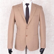 Jan Carlucci Yazlık Iki Düğme-Yarım Astar- Slimfit Drop 6 Ceket-Açık Somon Rengi