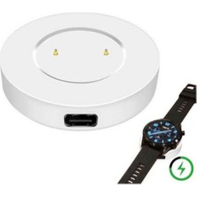 Bastore Huawei Honor Watch Magic , Magic 2 , Dream Akıllı Saat Manyetik USB Hızlı Şarj Kablosu Beyaz