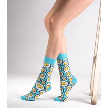 Ozzy Socks 6' Lı Organik Pamuklu Dikişsiz Kadın Çok Renkli Desenli Çorap