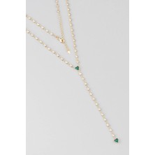 So CHIC Aşk Yolu 18 Ayar Sarı Altın Kaplama 44 Cm Gümüş Y Kolye