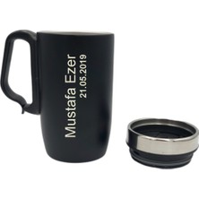 Sedef Silver Kişiye Özel Isim Yazılabilir Hediyelik Isimli 240 ml Paslanmaz Çelik Termos Kulplu Bardak Mug Kahve Çay Thermos Matara