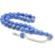 Murty99 Gümüş Kaplamalı Küre Kesim Hareli Lacivert Katalin Tesbih